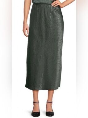 🆕 Eileen Fisher | Crinkled Satin Midi Slip Skirt